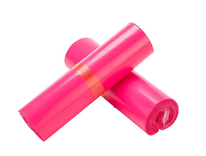 银海玫红色快递袋-02